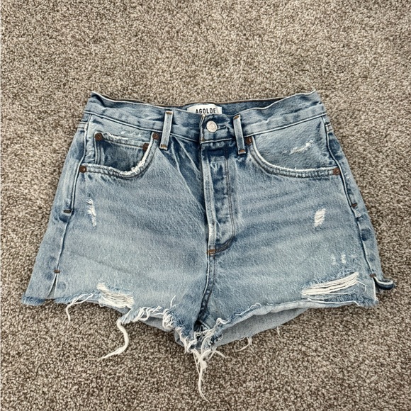 Agolde Pants - AGOLDE Jaden High Rise Denim Shorts Size 25 Raw Hem